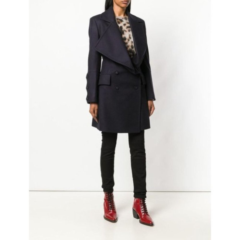 NWT VIVIENNE WESTWOOD SOLD OUT ANGLOMANIA NAVY JABOT MELTON WOOL COAT US 10